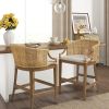 Handcrafted Rattan Counter Stool 25" H