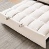 Modern Velvet Loveseat Futon Sofa Couch w/Pullout Bed,Small Love Seat Lounge Sofa w/Reclining Backrest,Toss Pillows, Pockets,Furniture for Living Room