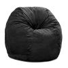 Jaxx Saxx 5 Foot Large Bean Bag w/ Removable Cover, Black