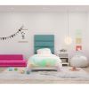 Jaxx Panelist Modern Padded Headboard ‚Äì Set of 4 Wall Mounted Panels (Each 11.25" x 38") - King, Surf Turquoise Microvelvet