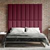 Jaxx Panelist Modern Padded Headboard ‚Äì Set of 4 Wall Mounted Panels (Each 11.25" x 38") - King, Vino Red Microvelvet