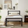Twin Bed Frame with Headboard and Footboard, Bed Frame Platform with Storage Space, Heavy Duty Metal Bed No Box Spring Required, 11'' Under-Bed Storag