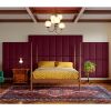 Jaxx Panelist Modern Padded Headboard ‚Äì Set of 4 Wall Mounted Panels (Each 11.25" x 38") - King, Vino Red Microvelvet