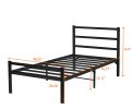 Twin Bed Frame with Headboard and Footboard, Bed Frame Platform with Storage Space, Heavy Duty Metal Bed No Box Spring Required, 11'' Under-Bed Storag