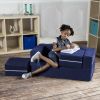 Jaxx Zipline Modular Kids Loveseat & Ottomans, Navy