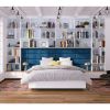 Jaxx Panelist Modern Padded Headboard ‚Äì Set of 4 Wall Mounted Panels (Each 11.25" x 30") - Queen, Amber Gold Microvelvet