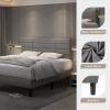 Molblly Full Size Bed Frame with Upholstered Headboard, Strong Frame, and Wooden Slats Support, Non-Slip and Noise-Free, No Box Spring Needed, Easy As