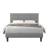 Molblly Full Size Bed Frame with Upholstered Headboard, Strong Frame, and Wooden Slats Support, Non-Slip and Noise-Free, No Box Spring Needed, Easy As