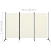 3-Panel Room Divider Cream White 102.4"x70.9"