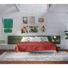 Jaxx Panelist Modern Padded Headboard ‚Äì Set of 4 Wall Mounted Panels (Each 11.25" x 38") - King, Cypress Green Microvelvet
