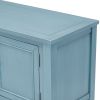 TREXM Cambridge Series Ample Storage Vintage Console Table with Four Small Drawers and Bottom Shelf for Living Rooms, Entrances and Kitchens (Dark Blu