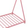 Metal Twin Size House Platform Bed with Triangle Structure, Pink