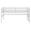 Wood Twin Size Loft Bed with Side Ladder, Antique White