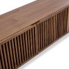 Black and Walnut Color Mid-Century Walnut Wood TV Stand