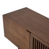 Black and Walnut Color Mid-Century Walnut Wood TV Stand
