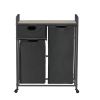 JHX Laundry Basket, Laundry Hamper with Drawer, 2 Laundry Sorter, with 2 Bags, 1 Storage Rack, (Grey,28.15''L*13''W*35.8''H)