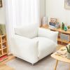 Arm Chair, soft as bread with 4 metal feet (Beige)
