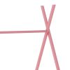 Metal Twin Size House Platform Bed with Triangle Structure, Pink