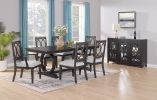 2pc Transitional Upholstered Side Chair Standard Height Dining Chairs Upholstered Seat Cushion Tapered Legs Wooden Furniture Dark Brown