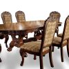 Formal Traditional Cherry Set of 2pc Side Chairs Dining Room Brown Damask Print Fabric Solid wood Dining Chair