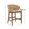 Handcrafted Rattan Counter Stool 25" H