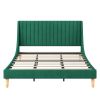Molblly King Size Bed Frame with Upholstered Headboard, Strong Frame, and Wooden Slats Support, Non-Slip, and Noise-Free, No Box Spring Needed, Easy A