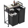 JHX Laundry Basket, Laundry Hamper with Drawer, 2 Laundry Sorter, with 2 Bags, 1 Storage Rack, (Grey,28.15''L*13''W*35.8''H)
