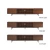 Black and Walnut Color Mid-Century Walnut Wood TV Stand