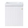 [Viedo]Contemporary 16" White Wall-Mounted Bathroom Vanity Combo Cabinet with Ceramic Basin - Ideal for Small Bathrooms