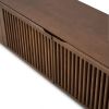 Black and Walnut Color Mid-Century Walnut Wood TV Stand