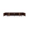 Black and Walnut Color Mid-Century Walnut Wood TV Stand