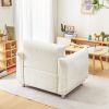Arm Chair, soft as bread with 4 metal feet (Beige)
