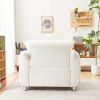 Arm Chair, soft as bread with 4 metal feet (Beige)
