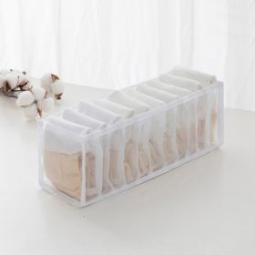 1pc/3pcs Fabric Sock and Underwear Organizer - 6/7/11 Grids Drawer Organizers for Closet Storage - Foldable Cabinet Boxes for Socks, Underwear, Ties - (Color: White, Capacity: 11 Grids)