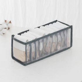 1pc/3pcs Fabric Sock and Underwear Organizer - 6/7/11 Grids Drawer Organizers for Closet Storage - Foldable Cabinet Boxes for Socks, Underwear, Ties - (Color: Grey, Capacity: 11 Grids)