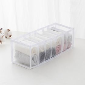 1pc/3pcs Fabric Sock and Underwear Organizer - 6/7/11 Grids Drawer Organizers for Closet Storage - Foldable Cabinet Boxes for Socks, Underwear, Ties - (Color: White, Capacity: 7 Grids)
