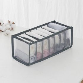 1pc/3pcs Fabric Sock and Underwear Organizer - 6/7/11 Grids Drawer Organizers for Closet Storage - Foldable Cabinet Boxes for Socks, Underwear, Ties - (Color: Grey, Capacity: 7 Grids)