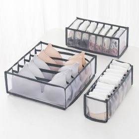 1pc/3pcs Fabric Sock and Underwear Organizer - 6/7/11 Grids Drawer Organizers for Closet Storage - Foldable Cabinet Boxes for Socks, Underwear, Ties - (Color: Grey, Capacity: 6+7+11 Grids)