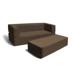 Jaxx Zipline Big Kids Modular Sofa & Ottoman (Color: Chocolate, Material: Microsuede)