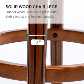 Cow top Leather Wooden Bar Stools, Seat Height 29.5'' Swivel Bar Height Chair with Backs for Home Kitchen Counter, Morden Chair Dining Room, Restauran (Color: as Pic)