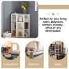 Corner Cabinet, Wooden Corner Storage Cabinet with USB and Outlets, Corner Cube Toy Storage Board Game Storage Cabinet for Bedroom, Living Room, Playr