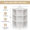 Corner Cabinet, Wooden Corner Storage Cabinet with USB and Outlets, Corner Cube Toy Storage Board Game Storage Cabinet for Bedroom, Living Room, Playr