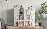 Corner Cabinet, Wooden Corner Storage Cabinet with USB and Outlets, Corner Cube Toy Storage Board Game Storage Cabinet for Bedroom, Living Room, Playr
