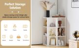 Corner Cabinet, Wooden Corner Storage Cabinet with USB and Outlets, Corner Cube Toy Storage Board Game Storage Cabinet for Bedroom, Living Room, Playr