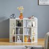 Corner Cabinet, Wooden Corner Storage Cabinet with USB and Outlets, Corner Cube Toy Storage Board Game Storage Cabinet for Bedroom, Living Room, Playr