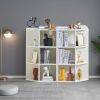 Corner Cabinet, Wooden Corner Storage Cabinet with USB and Outlets, Corner Cube Toy Storage Board Game Storage Cabinet for Bedroom, Living Room, Playr