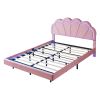 2-Pieces Bedroom Sets,Queen Size Upholstered LED Platform Bed with Storage Ottoman-Velvet