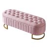 2-Pieces Bedroom Sets,Queen Size Upholstered LED Platform Bed with Storage Ottoman-Velvet