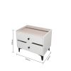 Smart Bedside Table, Nightstand with LED Light Nightstand Modern White High Gloss Bedside Table with 2 Storage Drawers for Bedroom Wooden Smart Side T