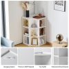 Corner Cabinet, Wooden Corner Storage Cabinet with USB and Outlets, Corner Cube Toy Storage Board Game Storage Cabinet for Bedroom, Living Room, Playr